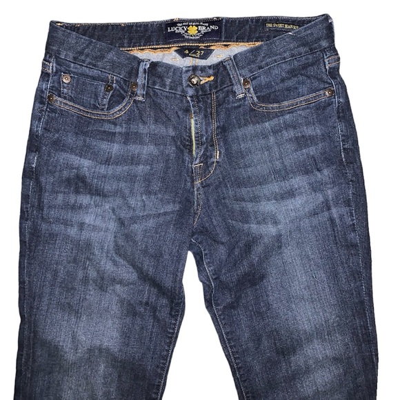 Lucky Brand The Sweet Jean Straight 4/27 Ankle Length Dark Wash Jeans - Picture 4 of 10